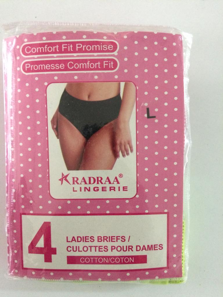 47191 - RADRAA Branded Ladies Brief 4 pc packed stock packed India
